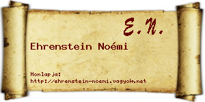 Ehrenstein Noémi névjegykártya